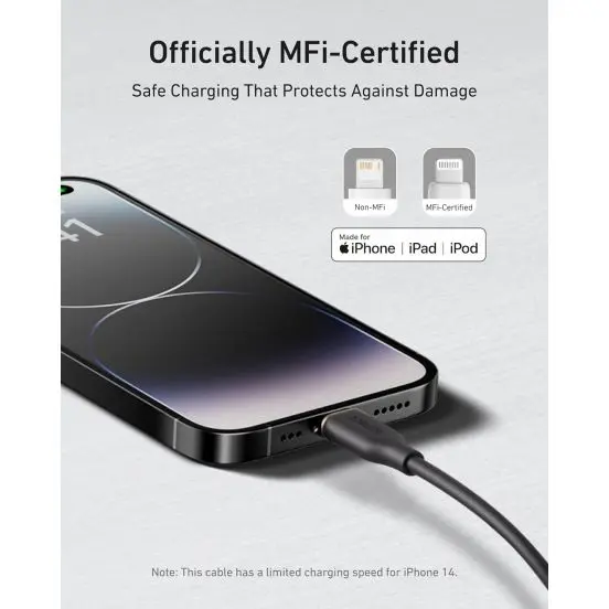 Anker PowerLine III Flow USB-A to Lighting Cable 3Ft - Black | A85A1011